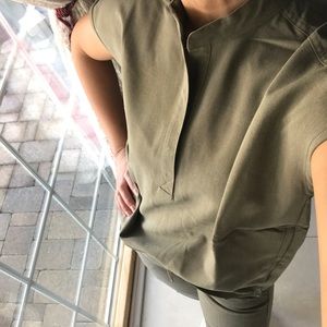 FIGS HEATHER OLIVE Mandarin Top XXS